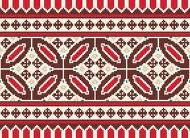 pixel etnisk geometrisk tyg mönster korsa stitch.ikat broderi etnisk orientalisk pixel mönster blå bakgrund. abstrakt, vektor, illustration. textur, kläder, ram, dekoration, motiv, siden tapet. vektor