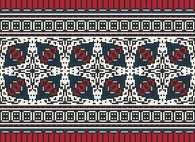 pixel etnisk geometrisk tyg mönster korsa stitch.ikat broderi etnisk orientalisk pixel mönster blå bakgrund. abstrakt, vektor, illustration. textur, kläder, ram, dekoration, motiv, siden tapet. vektor