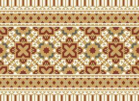 pixel etnisk geometrisk tyg mönster korsa stitch.ikat broderi etnisk orientalisk pixel mönster blå bakgrund. abstrakt, vektor, illustration. textur, kläder, ram, dekoration, motiv, siden tapet. vektor