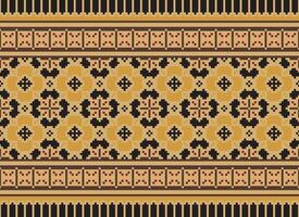 Pixel Ikat und Kreuz Stich geometrisch nahtlos Muster ethnisch orientalisch traditionell. aztekisch Stil Illustration Design zum Teppich, Hintergrund, Kleidung, Verpackung, Batik. vektor