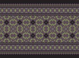 pixel ikat och korsa sy geometrisk sömlös mönster etnisk orientalisk traditionell. aztec stil illustration design för matta, tapet, Kläder, omslag, batik. vektor