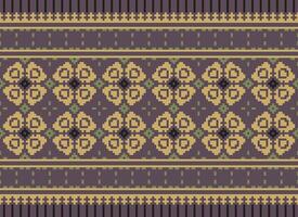 Pixel Ikat und Kreuz Stich geometrisch nahtlos Muster ethnisch orientalisch traditionell. aztekisch Stil Illustration Design zum Teppich, Hintergrund, Kleidung, Verpackung, Batik. vektor