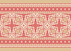 pixel ikat och korsa sy geometrisk sömlös mönster etnisk orientalisk traditionell. aztec stil illustration design för matta, tapet, Kläder, omslag, batik. vektor