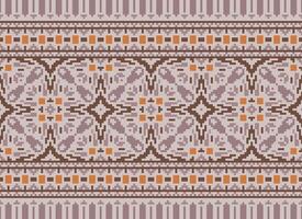 pixel korsa sy traditionell etnisk mönster paisley blomma ikat bakgrund abstrakt aztec afrikansk indonesiska indisk sömlös mönster för tyg skriva ut trasa klänning matta gardiner och sarong vektor