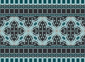 pixel korsa sy traditionell etnisk mönster paisley blomma ikat bakgrund abstrakt aztec afrikansk indonesiska indisk sömlös mönster för tyg skriva ut trasa klänning matta gardiner och sarong vektor