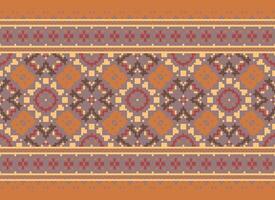 pixel korsa sy traditionell etnisk mönster paisley blomma ikat bakgrund abstrakt aztec afrikansk indonesiska indisk sömlös mönster för tyg skriva ut trasa klänning matta gardiner och sarong vektor