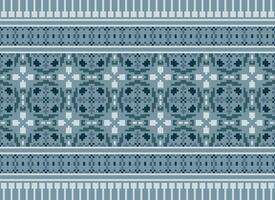 Pixel Kreuz Stich traditionell ethnisch Muster Paisley Blume Ikat Hintergrund abstrakt aztekisch afrikanisch indonesisch indisch nahtlos Muster zum Stoff drucken Stoff Kleid Teppich Vorhänge und Sarong vektor