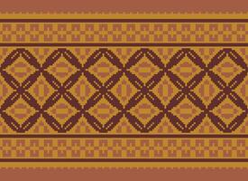 Pixel Kreuz Stich traditionell ethnisch Muster Paisley Blume Ikat Hintergrund abstrakt aztekisch afrikanisch indonesisch indisch nahtlos Muster zum Stoff drucken Stoff Kleid Teppich Vorhänge und Sarong vektor