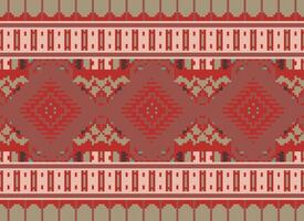 pixel korsa sy traditionell etnisk mönster paisley blomma ikat bakgrund abstrakt aztec afrikansk indonesiska indisk sömlös mönster för tyg skriva ut trasa klänning matta gardiner och sarong vektor