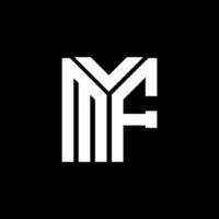 Mf-Brief-Logo-Design auf schwarzem Hintergrund. mf kreative Initialen schreiben Logo-Konzept. mf Briefgestaltung. vektor