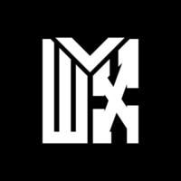 wx-Buchstaben-Logo-Design auf schwarzem Hintergrund. wx kreatives Initialen-Buchstaben-Logo-Konzept. wx Briefgestaltung. vektor