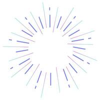 en sunburst är visad med blå och lila rader vektor