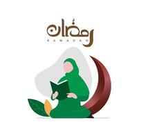 ramadan kareem i arabicum kalligrafi hälsningar med islamic moské och dekoration, översatt ramadan kareem hälsning kort, kalender, flygblad, och affisch vektor design