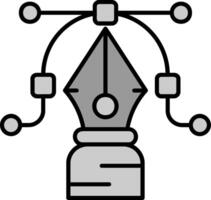 penna verktyg linje fylld gråskale ikon vektor
