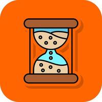 Sand Uhr gefüllt Orange Hintergrund Symbol vektor