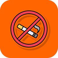 Nein Rauchen gefüllt Orange Hintergrund Symbol vektor