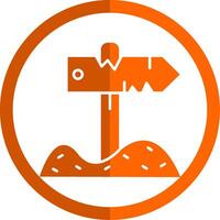 Zeichen Post Glyphe Orange Kreis Symbol vektor