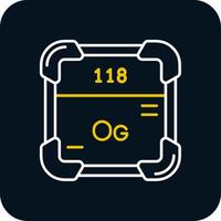 oganesson linje gul vit ikon vektor