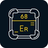 erbium linje gul vit ikon vektor