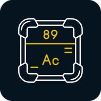 aktinium linje gul vit ikon vektor