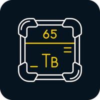 Terbium Linie Gelb Weiß Symbol vektor