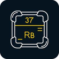 rubidium linje gul vit ikon vektor