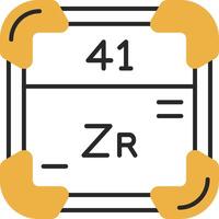 Zirkonium gehäutet gefüllt Symbol vektor