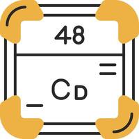 Cadmium gehäutet gefüllt Symbol vektor