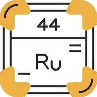 Ruthenium gehäutet gefüllt Symbol vektor