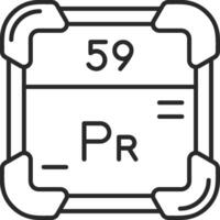 praseodym flådd fylld ikon vektor