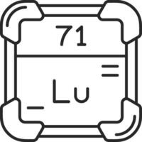 Lutetium gehäutet gefüllt Symbol vektor