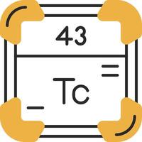 Technetium gehäutet gefüllt Symbol vektor