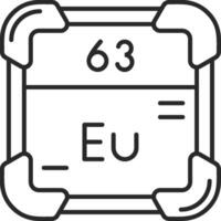 europium flådd fylld ikon vektor