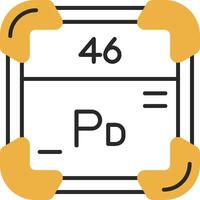 Palladium gehäutet gefüllt Symbol vektor