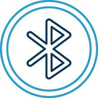 Bluetooth Linie Blau zwei Farbe Symbol vektor