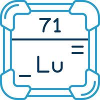 Lutetium Linie Blau zwei Farbe Symbol vektor