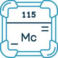 moscovium linje blå två Färg ikon vektor