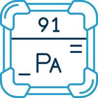 Protactinium Linie Blau zwei Farbe Symbol vektor