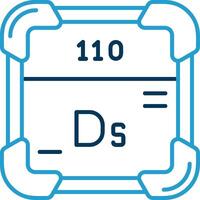 darmstadtium linje blå två Färg ikon vektor