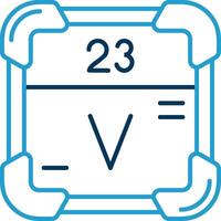 Vanadium Linie Blau zwei Farbe Symbol vektor