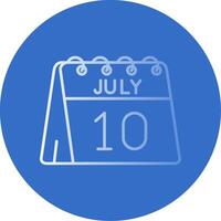 10:e av juli lutning linje cirkel ikon vektor