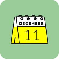 11th av december fylld gul ikon vektor