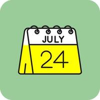 24 .. von Juli gefüllt Gelb Symbol vektor