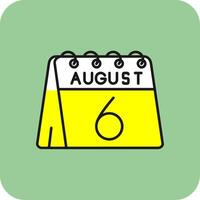 6 .. von August gefüllt Gelb Symbol vektor