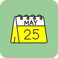 25:e av Maj fylld gul ikon vektor