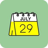 29 von Juli gefüllt Gelb Symbol vektor