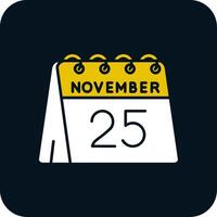 25:e av november glyf två Färg ikon vektor