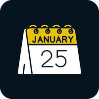 25:e av januari glyf två Färg ikon vektor