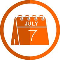 7 .. von Juli Glyphe Orange Kreis Symbol vektor