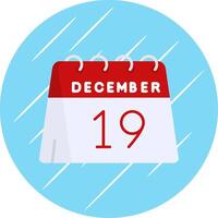 19:e av december platt blå cirkel ikon vektor